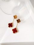 Earrings-2 flower red tiger eye