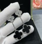 Earrings-2 flower black silver