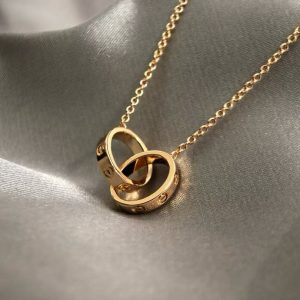 Necklace- cas two ring plain